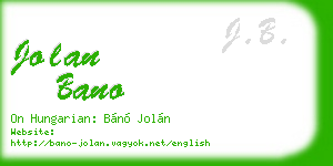 jolan bano business card